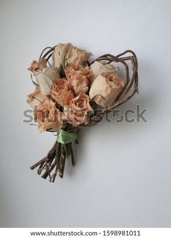 Beautiful dried flower bouquet heart