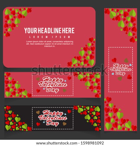 valentines day with hearts background for banner name card flyer cover and poster