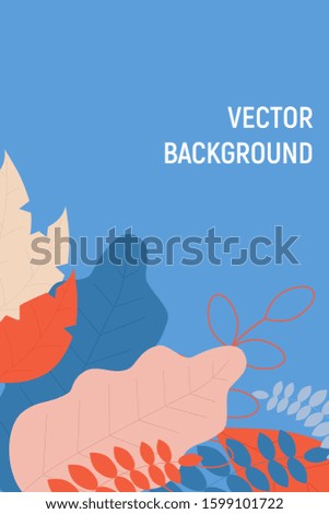 vector abstract background - a bright template for the cover, banner, for social networks with flowers and leaves