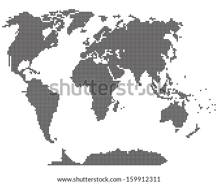 Simple map of the world. Abstract vector illustration.