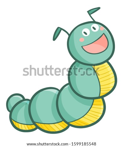 Cute and funny laughing cartepillar