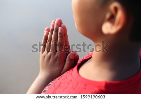 Praying near sea side -Close up Shot