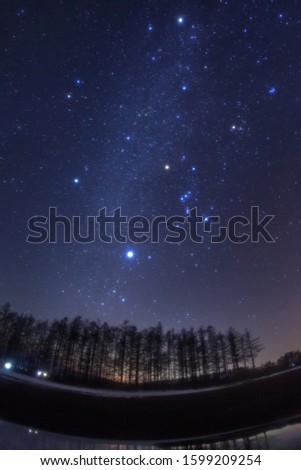 This is the Winter Starlit Sky at Nobeyama highland in Nagano Prefecture, Japan.