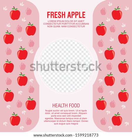 Apple  Banner with big space for text and image, simple, stylish and modern for healthy food concept