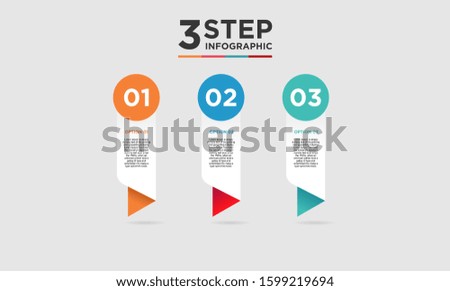 3 step infographic element. Business concept with three options and number, steps or processes. data visualization. Vector illustration.