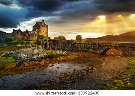Eilean Donan  castle in UK Royalty-Free Stock Photo #159922430