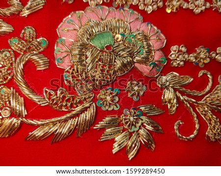 Beautiful floral pattern of zardozi embroidery embroidery
