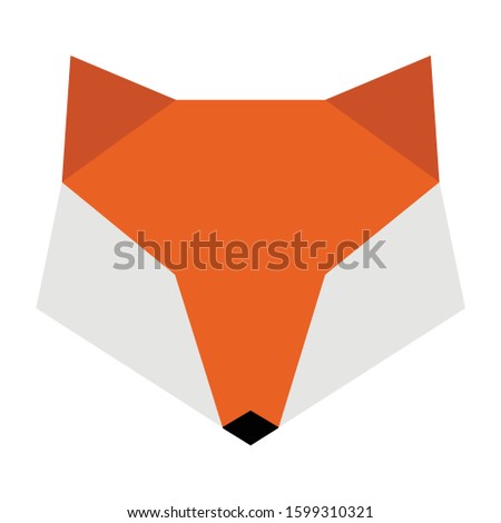 abstract design of a fox head vector logo template