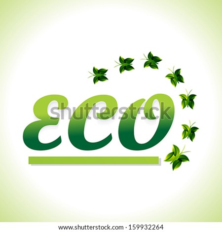 Eco Background With Butterfly vector illustration 