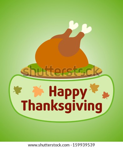 Thanksgiving day background with cooked turkey vector