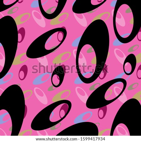 Abstract black circles, ovals, irregular shapes, background