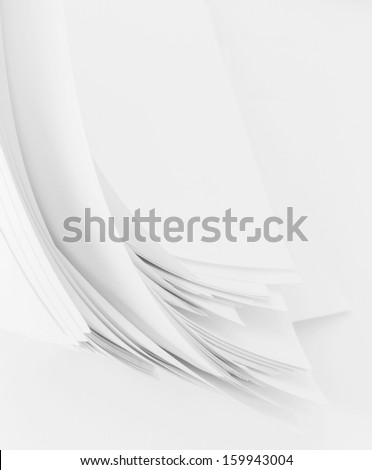 abstract image of  sheets white paper wave shape