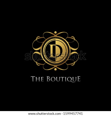 Golden D Letter Luxury Boutique Logo