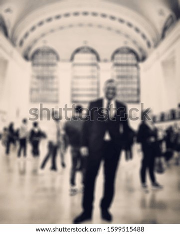 Blurred abstract background of business people activity on rush hour.business concept.