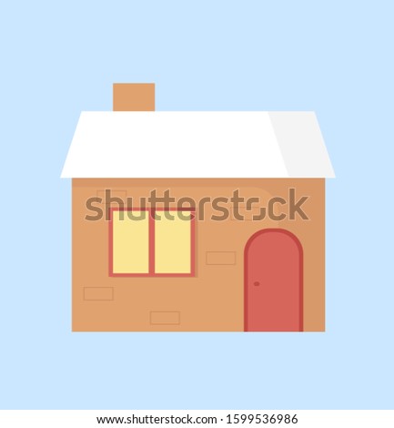 Vector flat house icon. For web design, application interface, and infographics. Icon of a family home on a blue background.