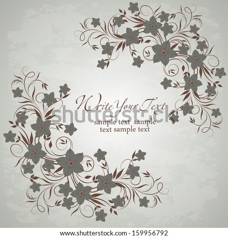Elegance pattern with flowers. Abstract greeting card. Wedding card or invitation with abstract floral background.