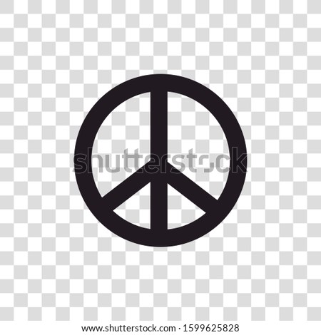 Peace symbol. Vector with hippie transparency and peace icon.