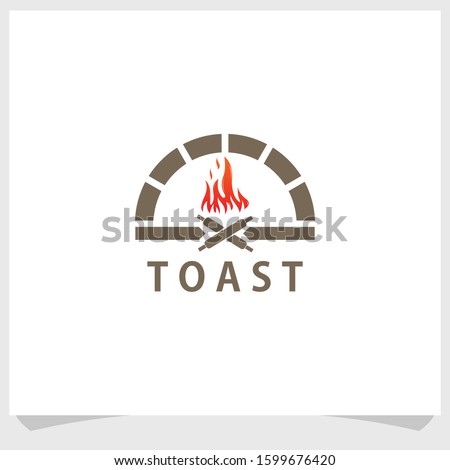 bakery fireplace vintage logo design vector