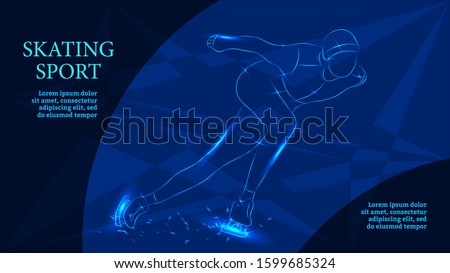 Skating sport. Vector sports background for the landing page template.  Royalty-Free Stock Photo #1599685324