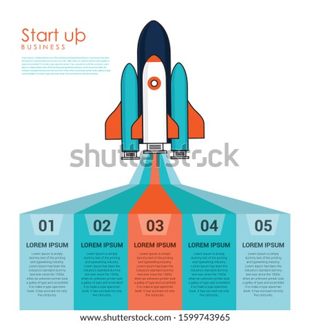 Rocket launch. Project start up and development process. Innovation product,creative idea.