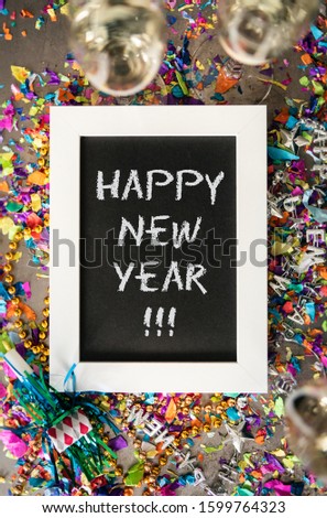 Very colorful Happy New Year celebration image series.