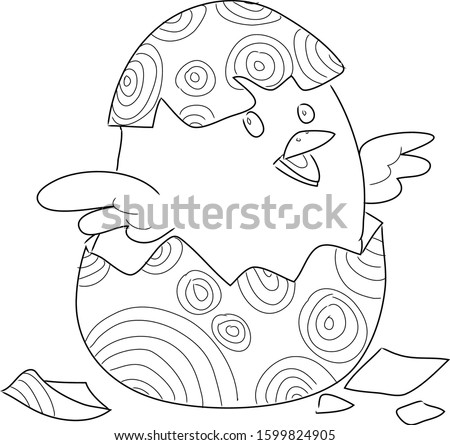 chicken egg hatch, coloring book for fun
