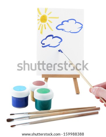Painting supplies isolated on white