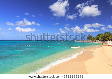 Beach along Doctors Cave in Montego Bay Jamaica