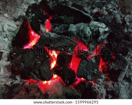 A picture of burning coal.