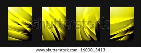 Wave covers set with fluid gradients. Dynamic trendy abstract background with flowing wavy lines. Vector Illustration For Wallpaper, Banner, Background, Card, Book Illustration, landing page, cover