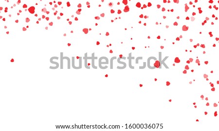 Falling hearts background. Vector illustration with a clipping mask. Valentines day heart confetti vector illustration. Confetti red heart vector background