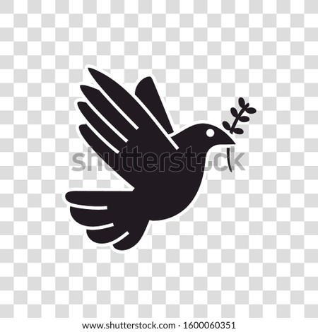 Peace symbol. Dove of peace icon with branch.