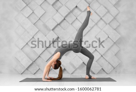 yong beautiful woman practice yoga poses
