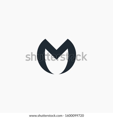logo letter M or MO circle with ribbon swoosh wave. The logo can be used for business consulting and financial companies - vector