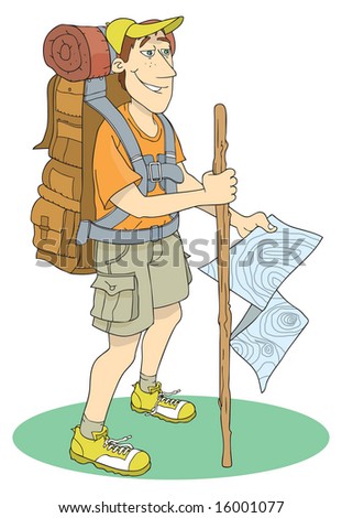Camper man cartoon
