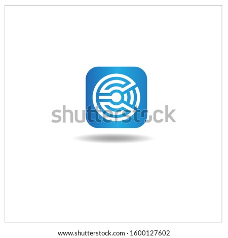 The Letter C logo can be used for the application icon. in blue gradient color. in the form of an electric circle.