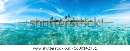 Panoramic picture of Sandspur Beach on Florida Keys in spring during daytime