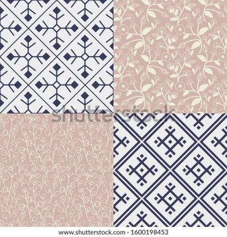 Seamless decorative vector patterns set