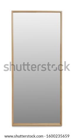 Beautiful modern mirror isolated on white. home decor