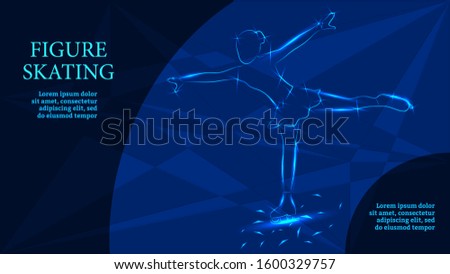 Figure skating.Vector sports background for the landing page templat. Vector, EPS 10e.  Royalty-Free Stock Photo #1600329757