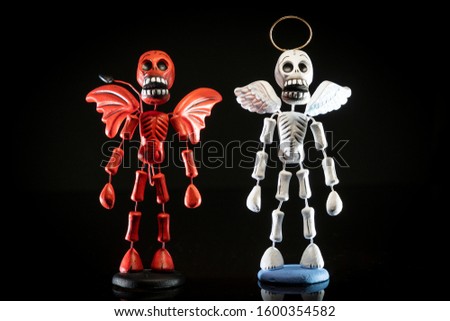 Devil and Angel Day of the dead figures