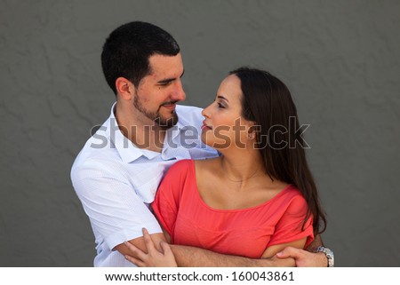 Young couple in a loving pose.