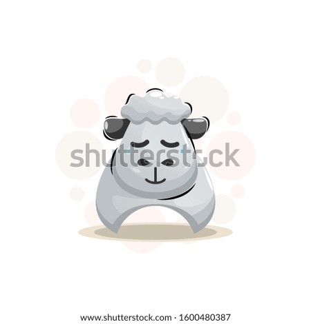 cute sheep mascot cartoon design vector