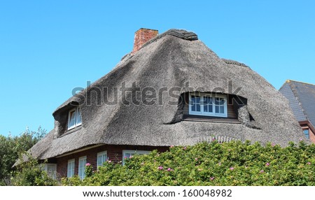 cottages with thatched roof  Royalty-Free Stock Photo #160048982