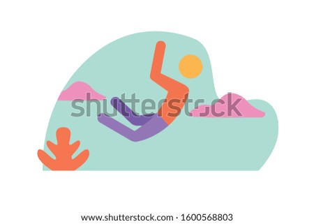 Base Jumping icon,modern vector character design,isolated white background
