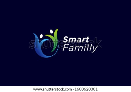  Natural Logo Icon. with blue and green color