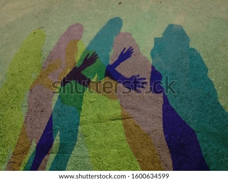 Shadows on the sand in the park 