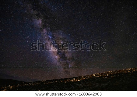 The starry sky at the top of the mountain