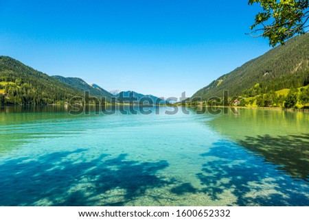 Picture of pretty Weissensee lake in Austria in summer