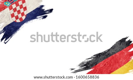 Flags of Croatia and Germany on White Background
